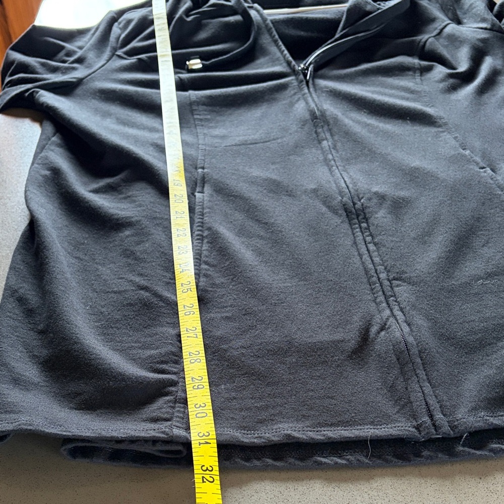 Denim&Co Black Zip Tunic Hoodie - Picture 5 of 7